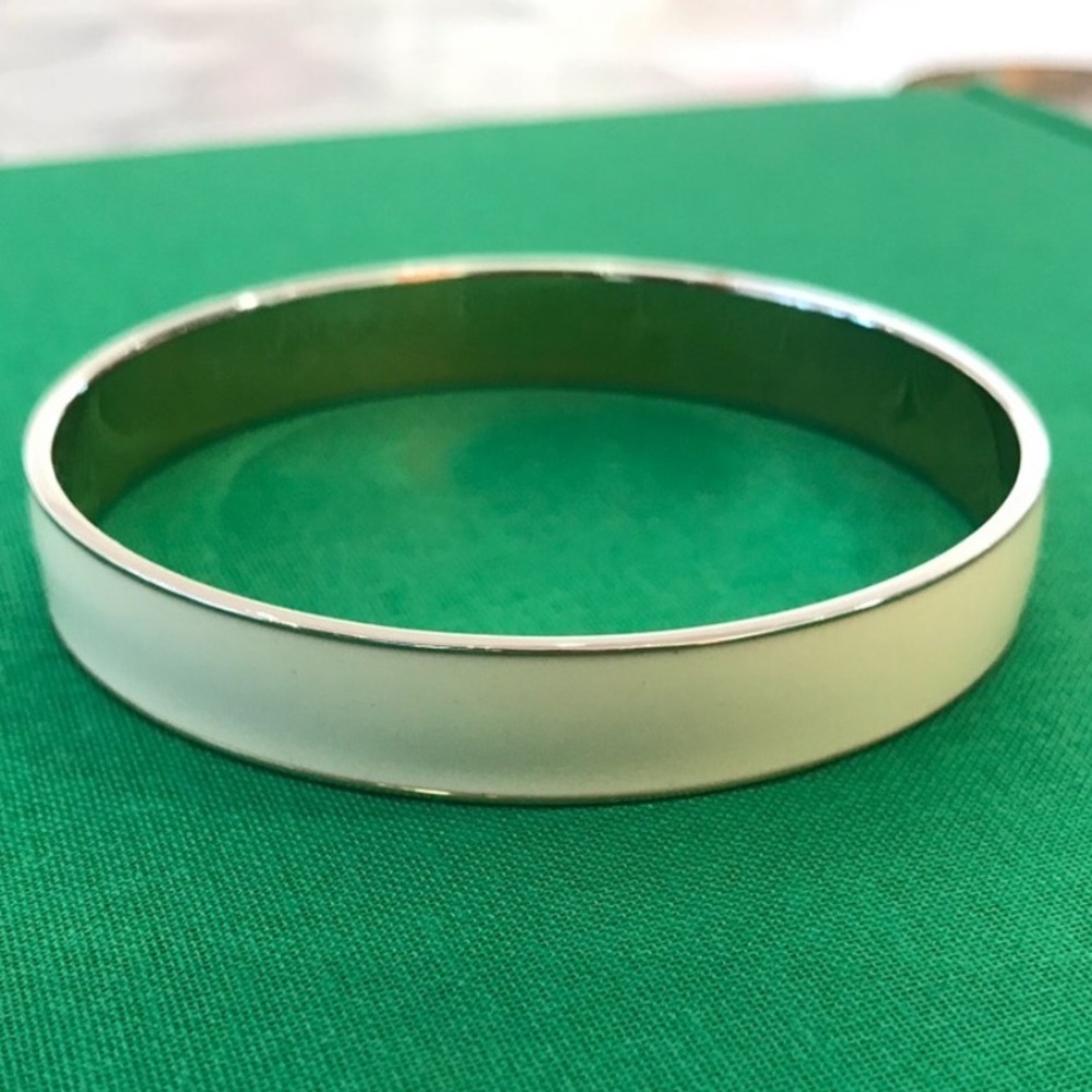 J.Crew White & Gold Bangle Bracelet